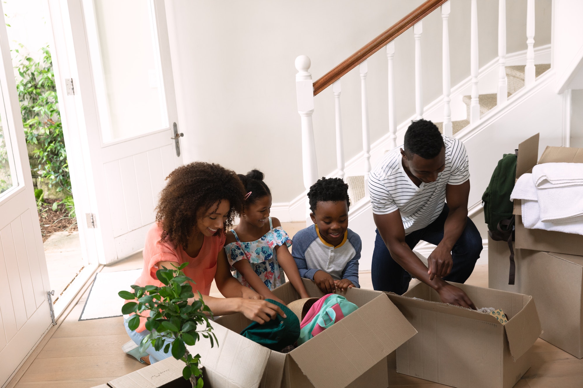 Family moving in to a new home