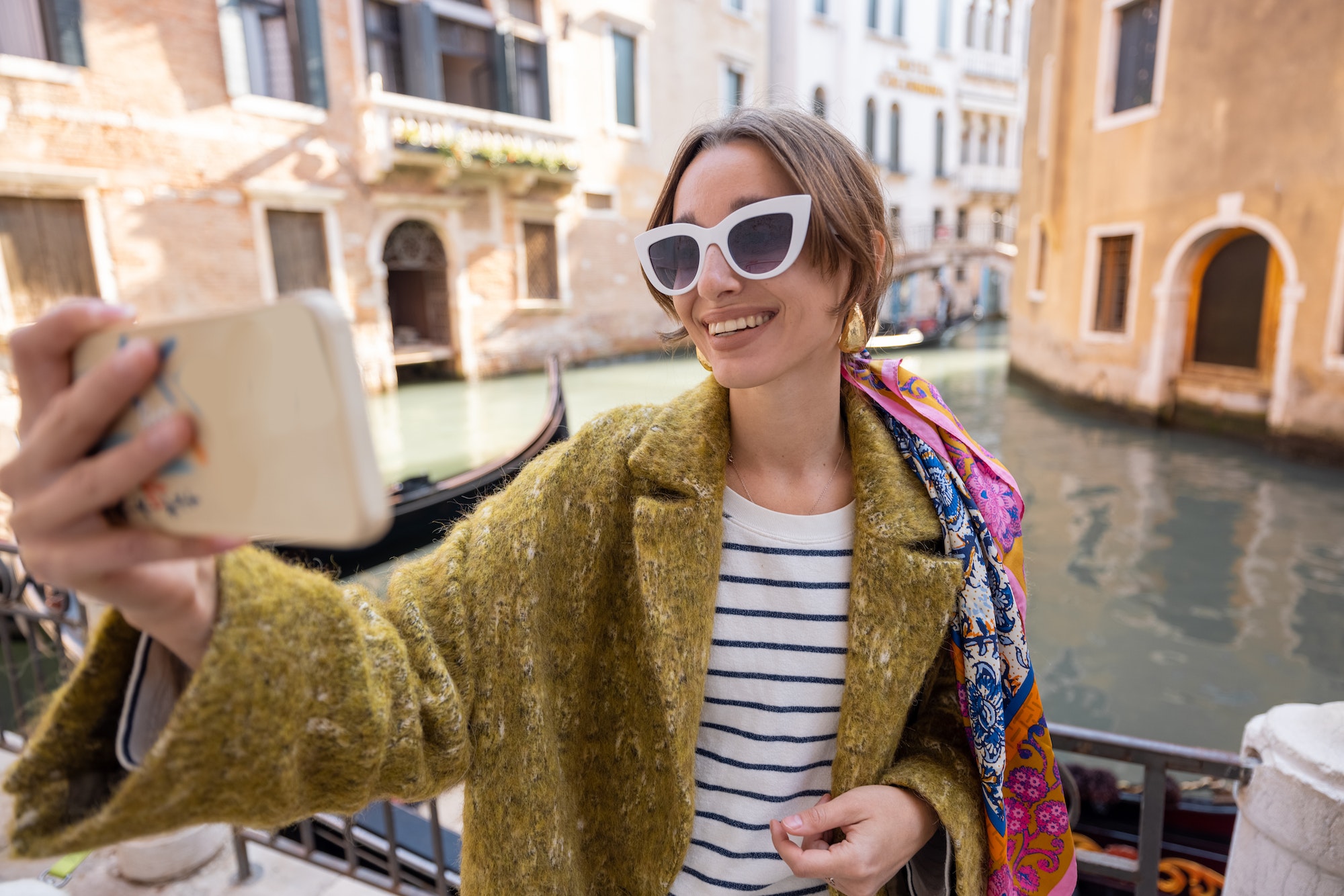 Woman traveling in Venice